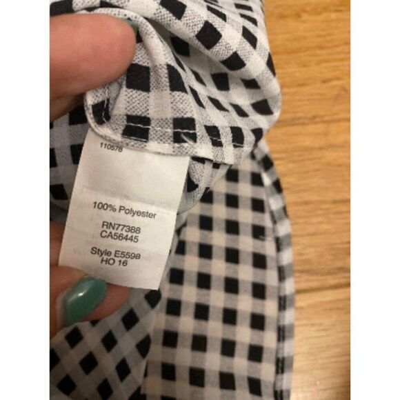 J.Crew Women's XS Black & White Checkered Long-Sleeve Shirt - Picture 6 of 9